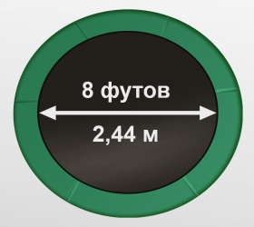 ARLAND Батут премиум 8FT с внутренней страховочной сеткой и лестницей (Dark green) - Прыжковое полотно диаметром 8 футов (2,44 м)