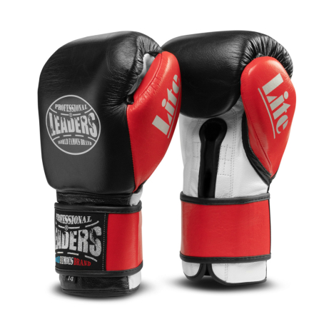 Перчатки боксерские LEADERS LiteSeries BK/RD
