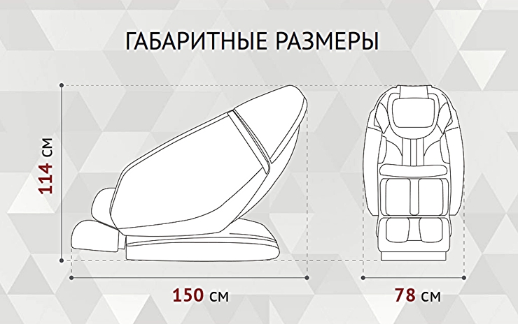 Размеры массажного кресла