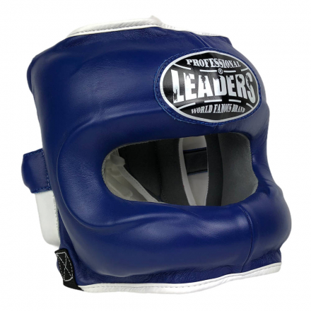 Шлем боксерский LEADERS LS с бамперной защитой BL/WH