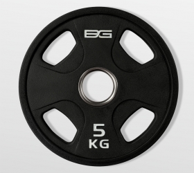 BRONZE GYM Диск олимпийский обрезиненный черный 5 кг - Чугуный диск, покрытый твердым резиновым материалом